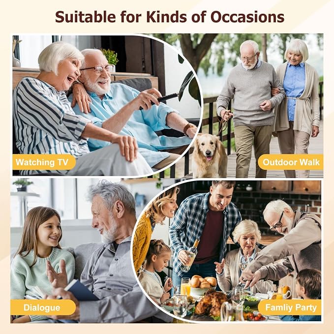 Rechargeable Hearing Aids for Seniors Severe Hearing Loss Earrck Hearing Amplifier with Noise Cancelling OTC Hearing Aid with Volume Control Dual Micphone (Silver)
