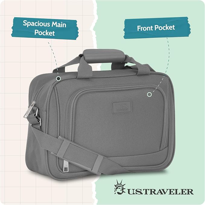 U.S. Traveler Rio 14" Travel Tote Bag, Lightweight 1200D Carry-On Bag for Women & Men