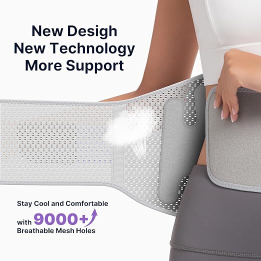 Fit Geno Back Brace for Women Lower Back Pain Relief: Adjustable Support with Ergonomic Lumbar Pad for Herniated Disc Sciatica and Lumbar Strain - Breathable Design (XS/S)