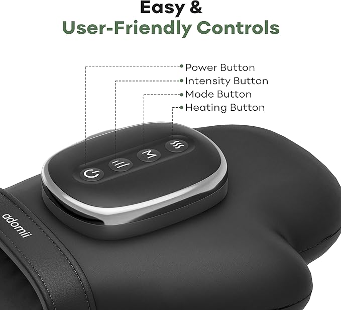 Hand Massager with Heat & Compression - Relieves Hand Fatigue & Soreness - Wrists & Fingers Massager for Stress & Pain Relief - Cordless Hand Massager for Arthritis & Carpal Tunnel - Ideal Gift
