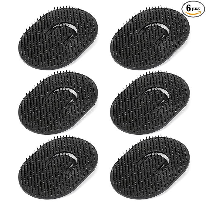 Segbeauty Scalp Massage Brush, 6 pcs Shampoo Brush Floral Shower Comb, Classic Hairdresser Hair Comb, Pocket Hairbrushes Set, Head Massage Brush for Hair Growth Beard Brush Pet Grooming Brushes Black