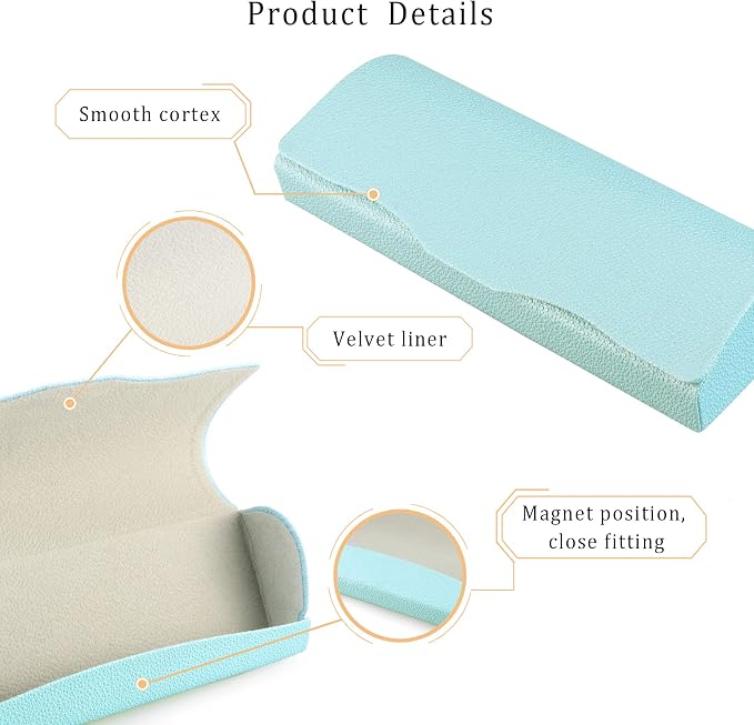 LifeArt Eyeglass Case Hard Shell, Portable Sunglass Case, Fashionable PU Leather Eyeglass Case, Lightweight