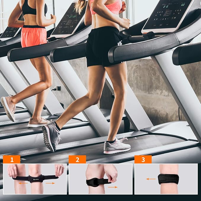 CAMBIVO 2 Pack Patella Tendon Knee Straps, Knee Brace for Women & Men with Extra Straps, Patella Bands for Pain Relief, Osgood Schlatter, Jumper’s Knee, Tendonitis, Running, Basketball, Volleyball