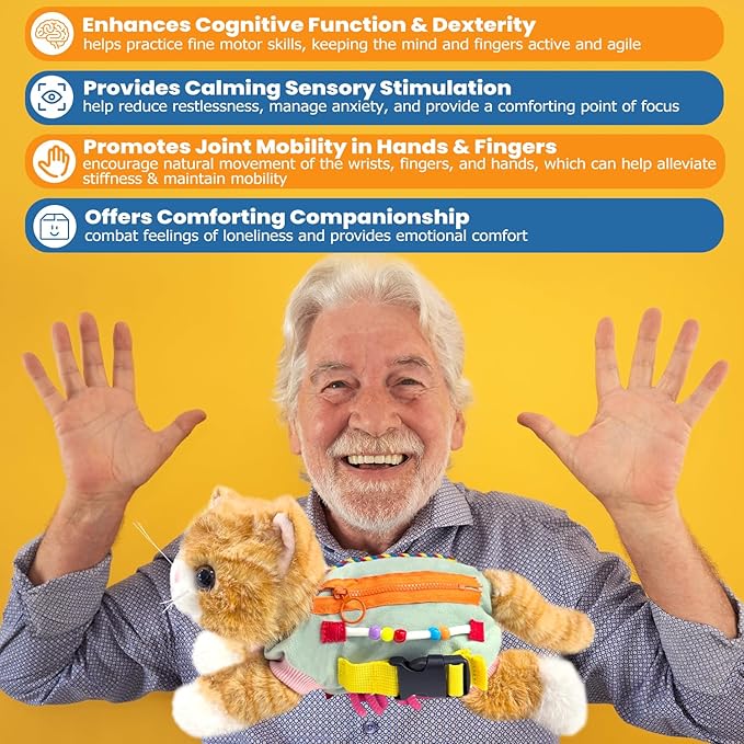 MEIMING NEWMEIL Fidget Blanket for Adults with Dementia – Dementia Fidget Blanket for Anxiety Relief, Alzheimer’s Products for Elderly, Activities for Seniors, Sensory Blankets for Dementia Patients