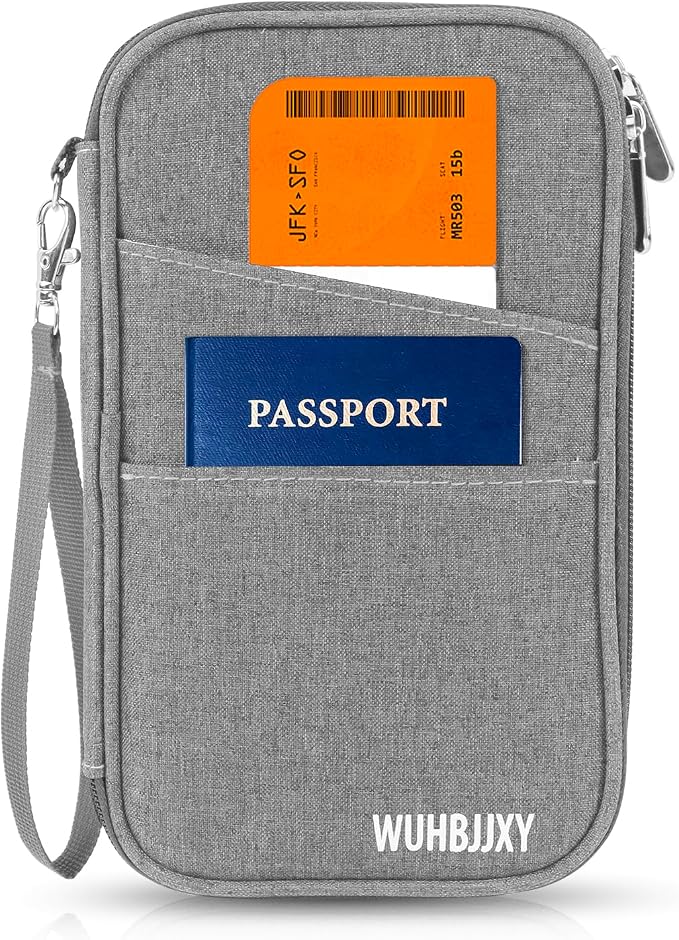 Amazing practical,Passport Holder Family, Women Rfid BlockingWallet, Travel Wallets, Waterproof Passport Holders Bag for Men Traveling, Travel Document Organizer Credit Cards Case (Gray)
