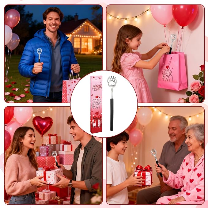 WOVTE Back Scratcher for Men Women with Valentine's Day Love Box