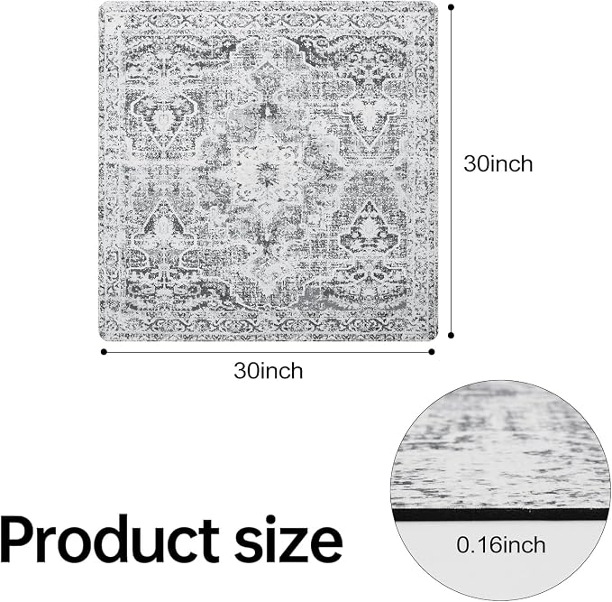 Stair Treads Non-Slip Landing Rug 31"x31" Matching Mat for Wooden Steps | Square Capet Stair Treads Rubber Backing Stair Runner Anti-Slip Stair Landing Mat