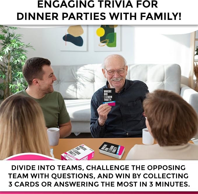 Trivia Card Games for Adults — Family Board Games for Teens and Adults | 500 Science Questions Trivia Cards with Answers – Fun Party Game for Family Game Night
