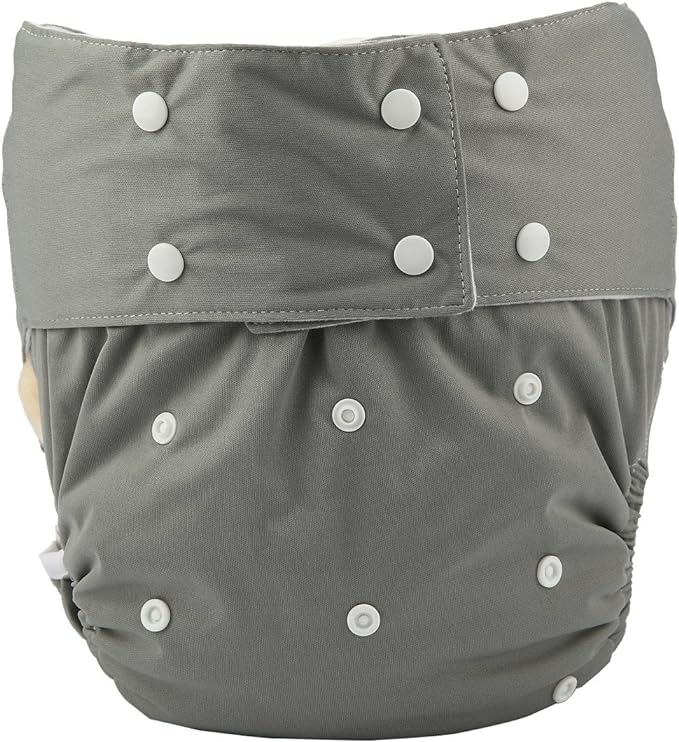 Teen Adult Cloth Diaper Nappy Reusable Washable for Disability Incontinence Men Boys (Grey)