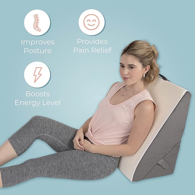 Kolbs Memory Foam Adjustable Bed Wedge Pillow - Wedge Pillow Set for After Surgery - 9 and 12 inch Height Plush Velvet Cover Multi Use for Sleeping and Acid Reflux (Adjustable Height)