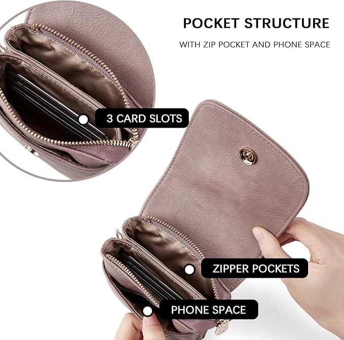 BOSTANTEN Small Crossbody Bag for Women Designer Cell Phone Purse | Vegan Leather, Multiple Pockets, Card Slots, Compact Size for Phone, Cards and Keys, Daily Travel Shopping Use