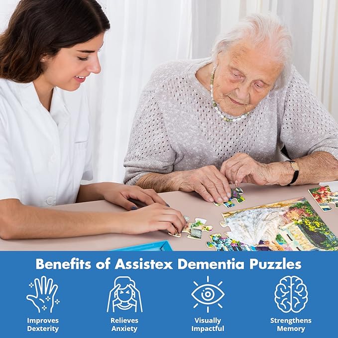 Assistex Large Piece Jigsaw Puzzle for Seniors with Dementia with Conversation Prompts, Large Piece Memory Game for Adults, Elderly, and Dementia Patients – Wedding Puzzle, 24 pcs