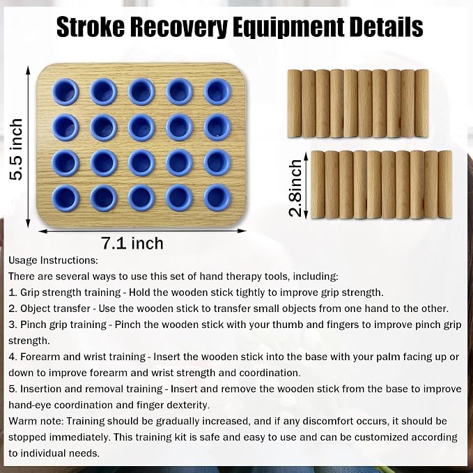Stroke Training Equipment - Stroke Hand Exercise Tools Finger Arm Exercise Activities for Stroke Seniors Patient Elderly