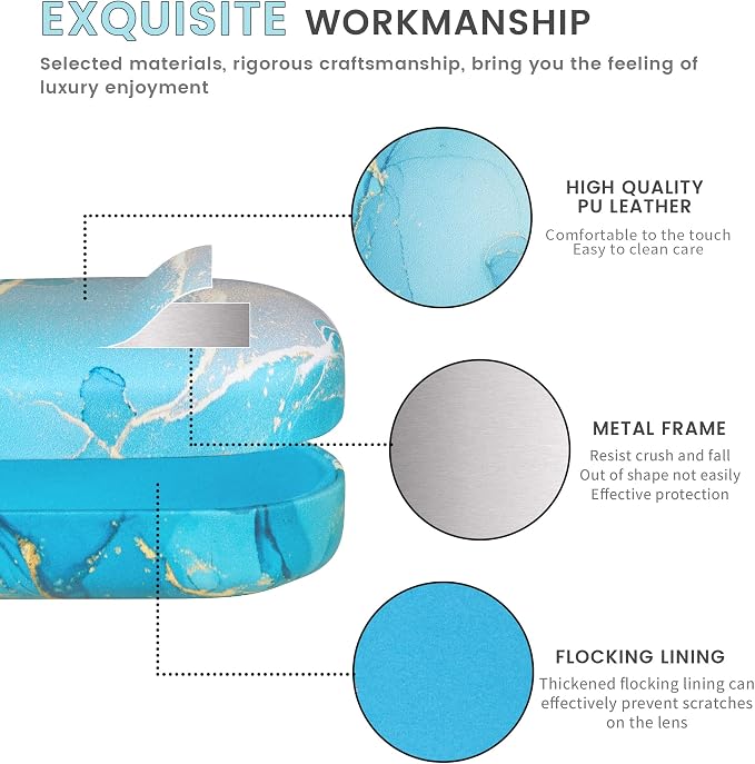 molshine Hard Shell Sunglasses Case,Classic Large Glasses Case for Women Men,Sunglass Eyeglasses