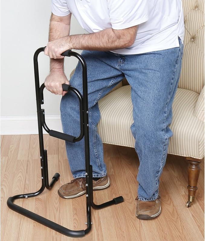 Bandwagon Chair Stand Assist - Portable Bar Helps You Rise from Seated Position - Lift Safety Elderly Assistance Products, Metal, Black