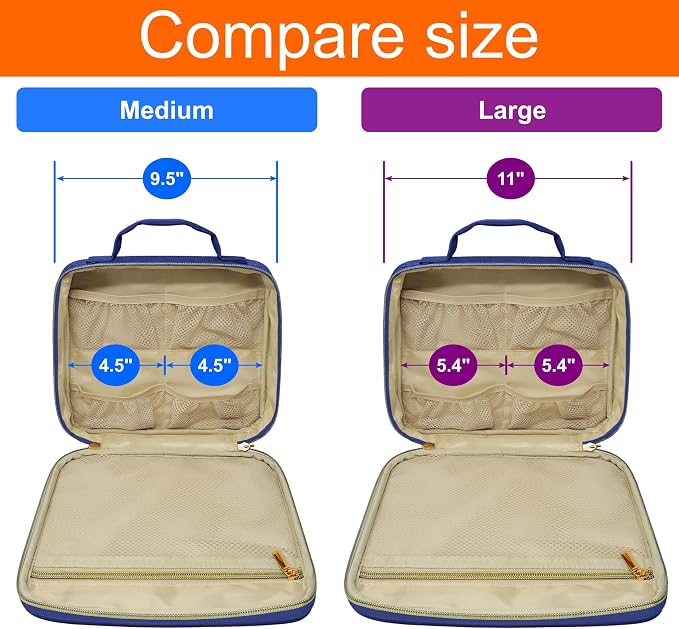 Medium Pill Bottle Organizer, Medicine Bag, Case, Carrier for Medications, Vitamins, and Medical Supplies - Travel Medicine Organizer Home Storage Med Bag - Ultrasonic Purple (Without Lock)