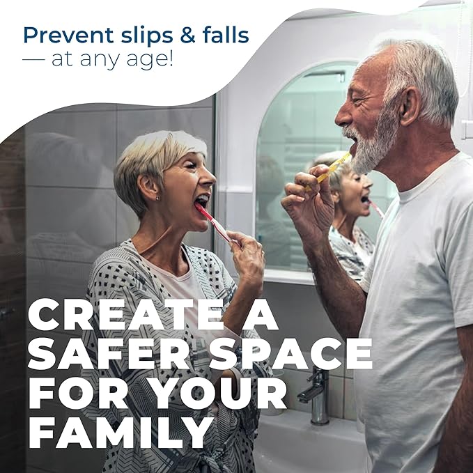 Anti-Slip Shower Stickers - Help Reduce Slipping in Bathtub & Shower, Clear Non-Slip Bath Strips, Strong Adhesive Bathtub Appliques Suitable for Homes with Kids, Adults & Seniors - 24 Pcs - Homergy