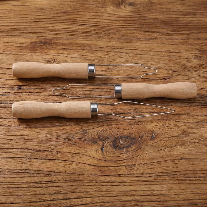 3 Pcs Wooden Button Hook and Zipper Pull with Easy-Grip Handle | Button Helper Wood Button Assist Tool for Shirts,Coats,Dresses,Ideal Button Aids for Arthritis & Limited Dexterity
