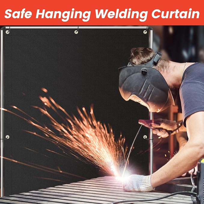 2 Pack Welding Blanket, 4x6ft Silicone Coated Fiberglass Insulation Blanket with Brass Grommets, Welding Curtain for Industrial Welding Cutting, Multi-use Fireproof Blanket for Smoker Grill