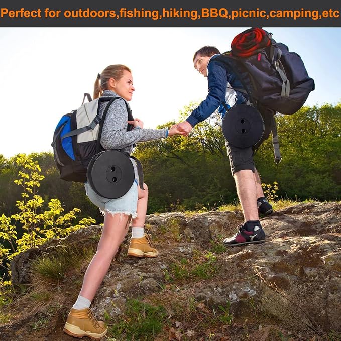Fishboy Collapsible Stool for Adults, Portable Folding Camping Seat, 400lbs | Lightweight but sturdy, retractable telescoping design with adjustable heights for fishing, hiking, travel, festivals, BBQ