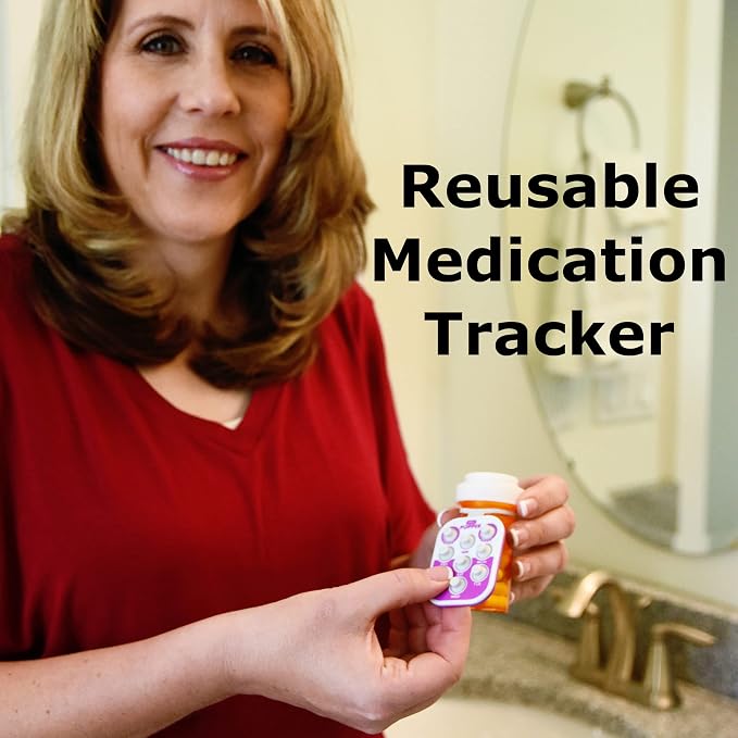 Pill Popper Medication Tracker, Daily Pill Reminder, Small and Portable Memory Aid with Buttons, Attaches to Pill Container, Tracks up to 3 Doses per Day, Multicolor, 3-Pack - Easy To Use Products