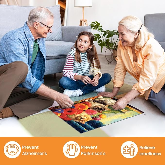 36 Large Piece Puzzles for Seniors, Dementia Puzzles for Elderly Jigsaw Puzzles for Alzheimers Dementia Products Activities Memory Games for Seniors Gifts for Men Women 14.8 * 10IN, 4 Pack