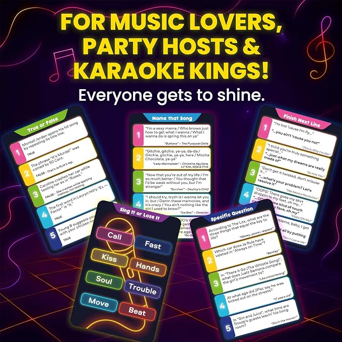 QUOKKA Who Knows Lyrics Better 500+ Lyric Challenges – 90s & 2000s Hip-Hop & R&B Edition – Ultimate Music Trivia & Singing Game for Adults & Families – Fun Karaoke & Party Game Night for Music Lovers