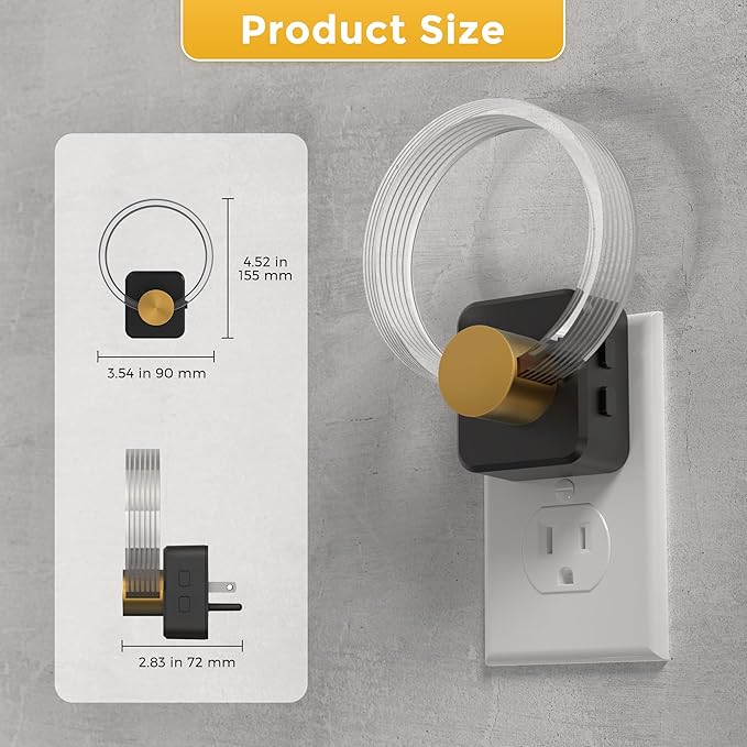 L LOHAS LED Night Lights Plug into Wall, Changing RGB Night Light with Dusk to Dawn Sensor, 180° Rotatable Acrylic Nightlight Plug in Wall for Halloween, Christmas, Holiday, Hallway