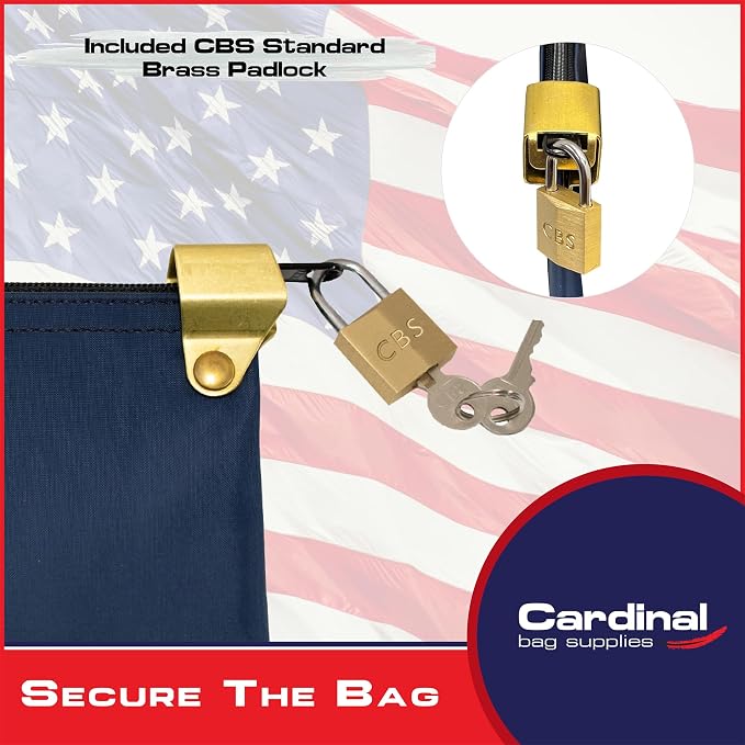 Medication Security Bag with Padlock, Navy Blue | Includes 2 Keys, Small Pill Bag, Travel Carry Pouch, Medicine Storage, Made in USA