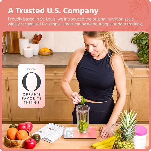 Greater Goods Digital Nutrition Scale – Accurate Macro and Calorie Tracking for Meal Prep, Weight Loss, and Healthy Eating | 2,000 Built-in Foods, Intuitive Nutrition Label Display, 11lb Cap, Pink