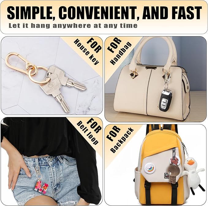 Wikavanli Metal Keychains Keyring Key Chain Ring Clip Holder Organizer for Home Car Keys Key Finder Women Men