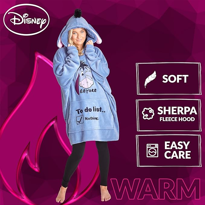 Disney Stitch Blanket Hoodie for Women Teens, Wearable Oversized Fleece Hooded Poncho with Pocket, Cozy Gifts for Women