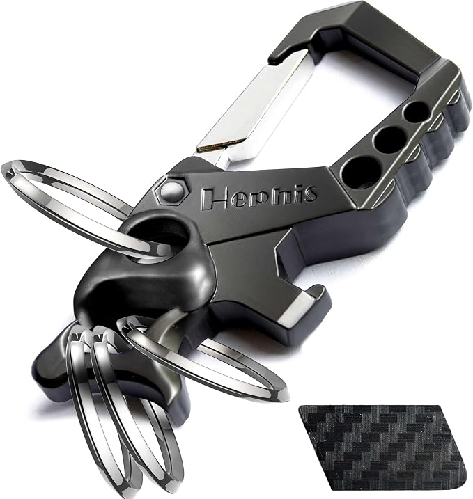 Skull Heavy Duty Key Chain,Car Emergency Escape Tool, Seat belt Cutter,Bottle Opener,Carabiner Car Key Chains