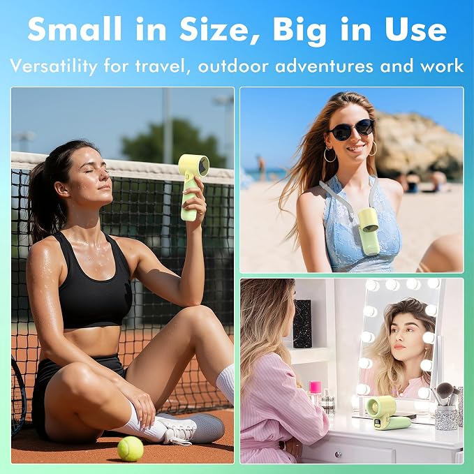 AMACOOL Portable Handheld Turbo Fan丨5 Speed Foldable Hand Fans丨Max 20 Hours Runtime丨Rechargeable Mini Pocket Cooling Fan for Travel, Outdoor Activities, Gifts for Women