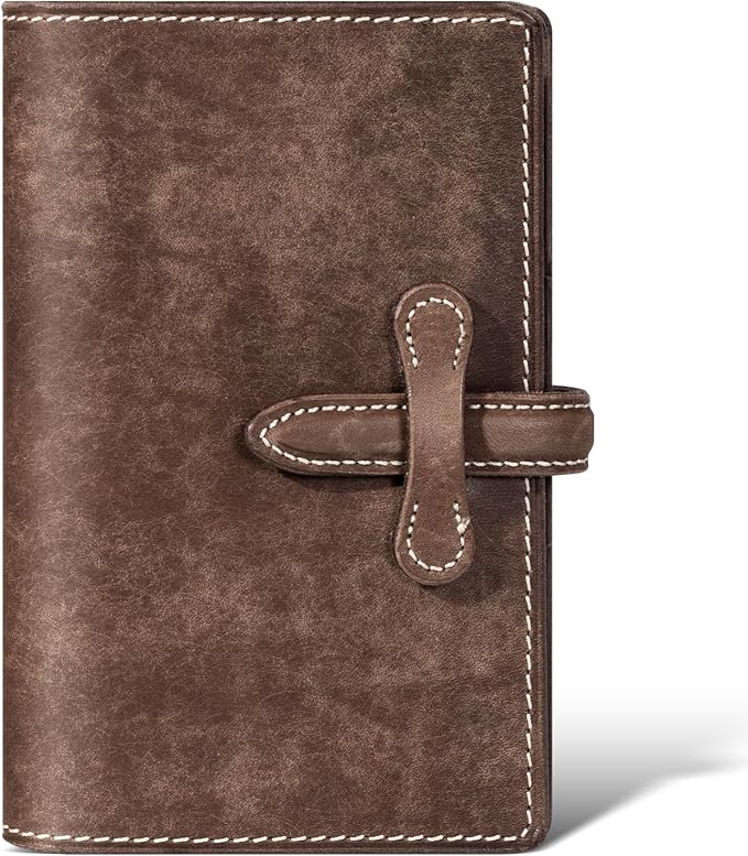 Leather Passport Holder for Travel,Passport Wallet,khaki | RFID Blocking Card Slot,Top-Grain leather with Magic Buckle,Boarding Pass Pocket,Retro Style,Slim and Light-weight