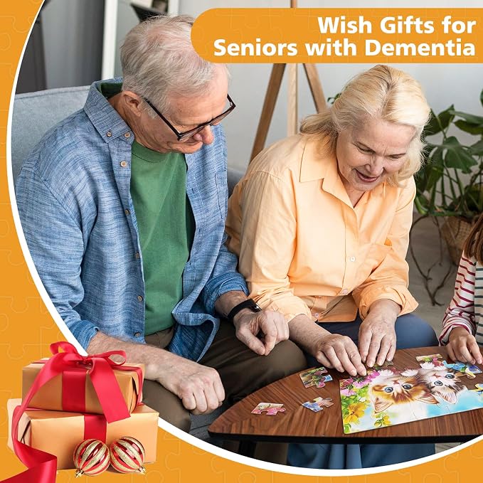 20-Piece Large Piece Puzzles for Seniors, 6 Pack Easy Grip Set | Dementia & Alzheimer's Puzzles for Elderly , Confidence Building, Family Activity, Nursing Home Friendly Gift(Animal)