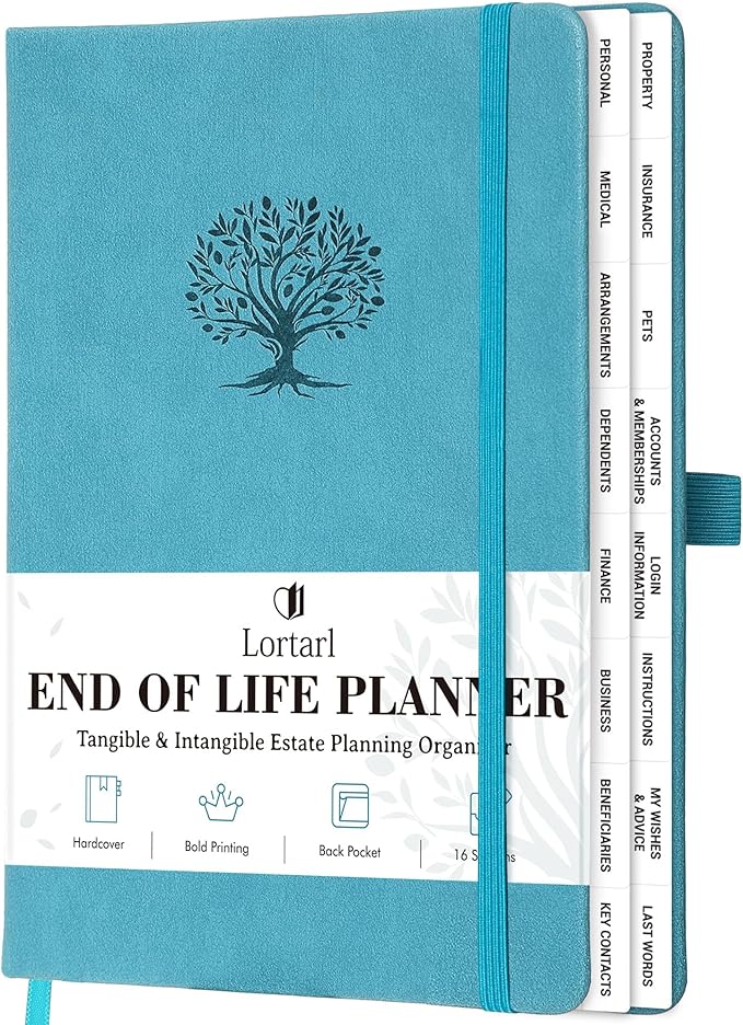 End of Life Planner - Estate Planning Organizer with Large Print | 8.5" x 6.4", Im Dead Now What Planner with Inner Pocket, Pen Loop