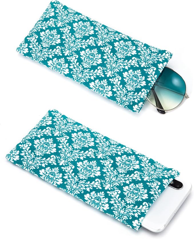 TRIUMPH VISION Eyeglass Case Glasses Case Soft Sunglass Pouch Sleeve 3 Pack | Slim Lightweight Alternative to Bulky Case, Leather Lined Protect Lens, Squeeze Easy to Use, Stylish Portable for Daily Use
