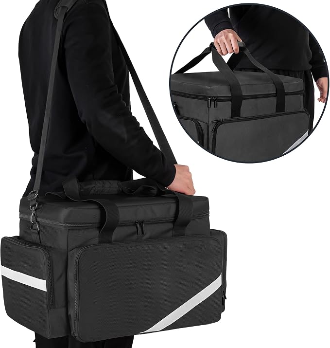 Trunab Rolling Medical Bag with Detachable Trolley, Nurse Responder Case | 15.6" laptop sleeve, Removable Dividers, Empty Bag for EMT/EMS/Doctors/Nurses