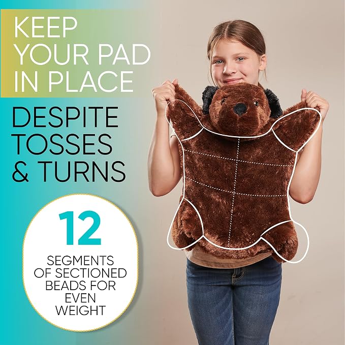 FRIENDLY CUDDLE Weighted Lap Blanket for Kids & Adults – Kids Weighted Blanket – ASD, Sensory Processing Weighted Stuffed Animals Dog Toy – Microwavable Weighted Lap Pad for Kids, 5 Lbs.