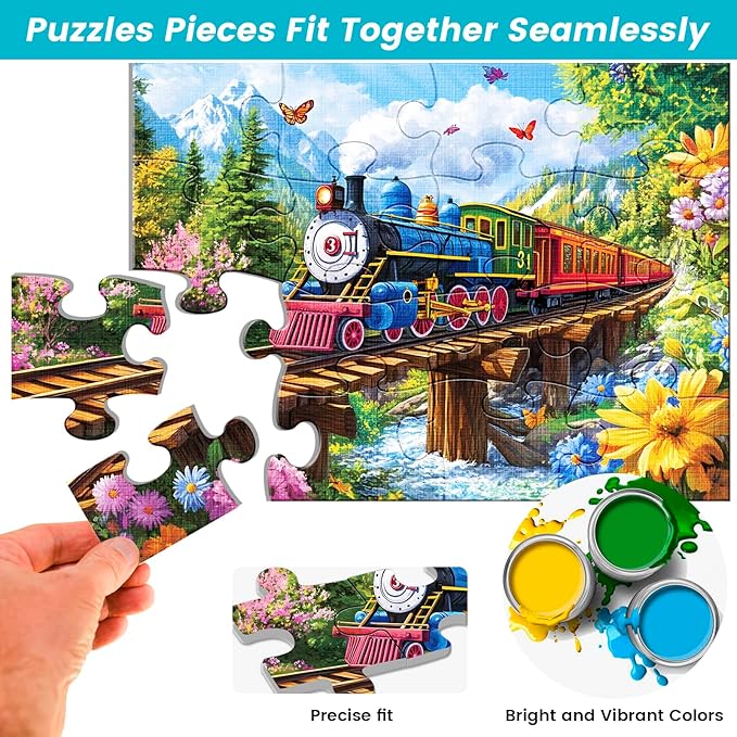 6 Packs 16 Large Piece Puzzle for Seniors, Alzheimer Dementia Puzzles for Elderly Adults, Dementia Alzheimer's Products Activities Memory Cognitive Games Jigsaw Puzzles with 6 Storage Bags