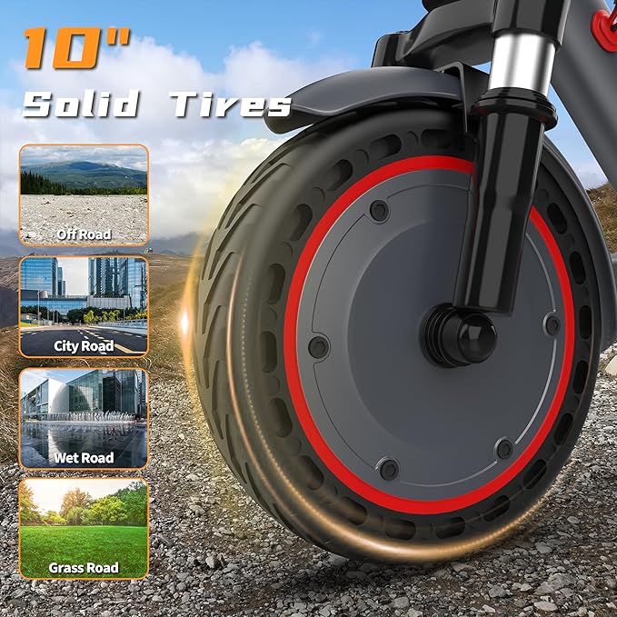 Electric Scooter, 10"/8.5" Solid Tire, 500W/350W Powerful Motor & 19/22 MPH Top Speed, 28/25/22/16 Miles Long Range, Folding E Scooter with Dual Braking for Teens and Adults