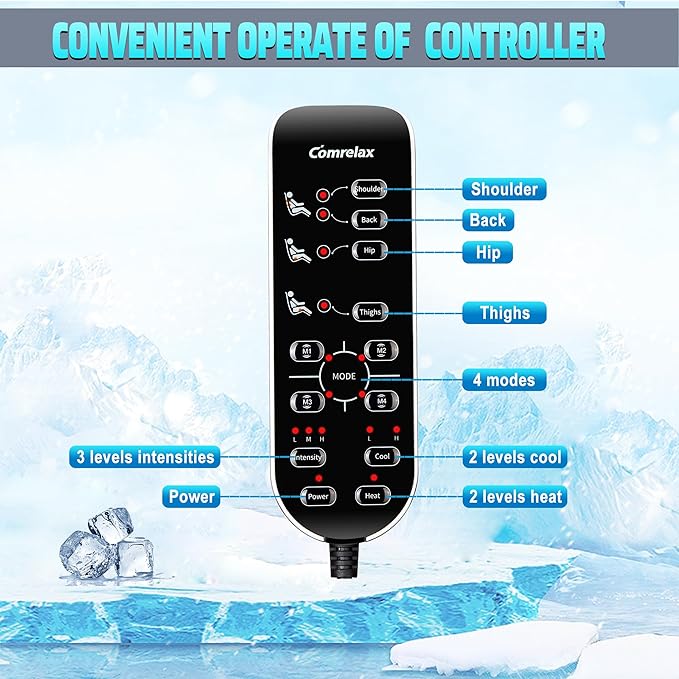 Back Massager with Heat for Pain Relief Deep Tissue, Portable Massage Chair Cushion and Seat Pad for Office, Gifts for Men & Women for Home Use