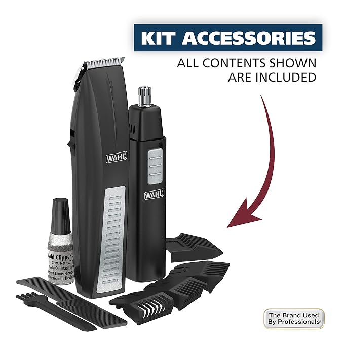 Wahl Cordless Beard Trimmer w/Ear/Nose/Brow Trimmer