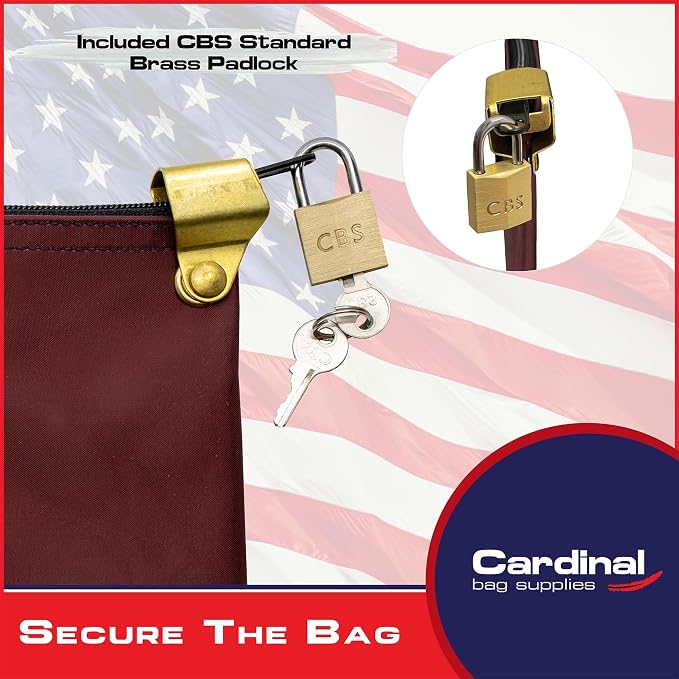 Medication Security Bag with Padlock, Burgundy | Zipper Hood, 2 keys, Small Pill Bag, Travel Carry Pouch, Medicine Storage, Made in USA