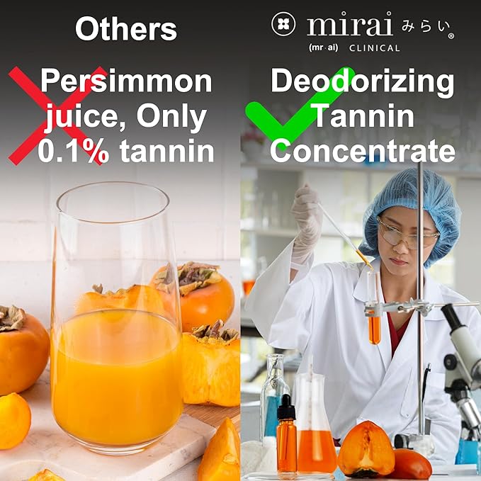 Mirai Clinical Persimmon Soap Bar for Old People Smell - Nonenal® Solution - Japanese Persimmon and Green Tea Extract - For Men and Women - Gentle on All Skin Types - Natural Body Odor Soap