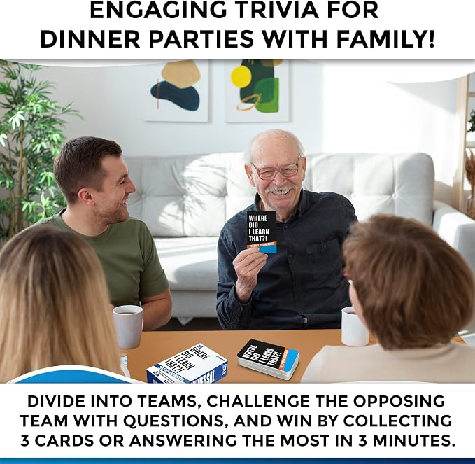 Trivia Card Games for Adults — Family Board Games for Teens and Adults | 500 General Knowledge Questions Trivia Cards with Answers – Fun Party Game for Family Game Night