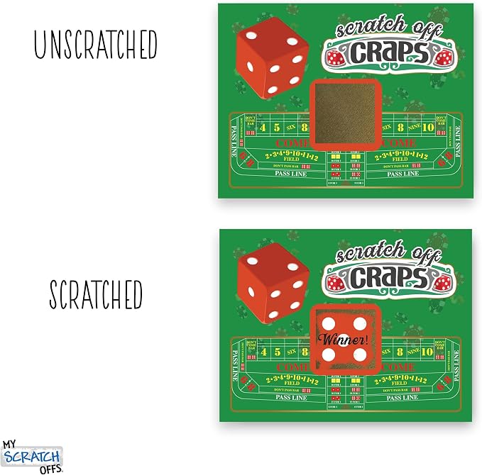 My Scratch Offs Casino Night Scratch Off Games 26 Pack, Craps | Scratch Off Game Cards are ideal for casino party favors, supplies, fundraising, events, businesses, holidays and gatherings