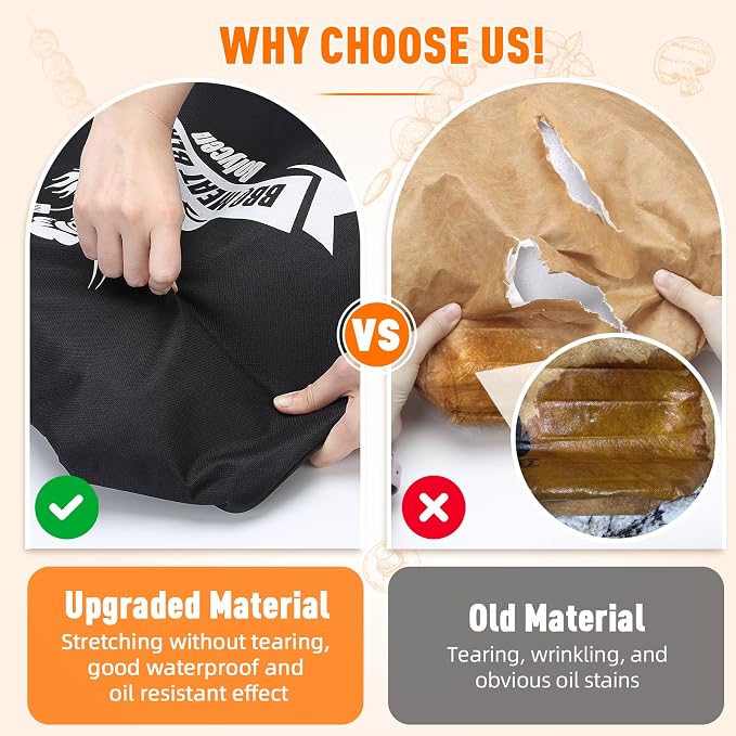 Upgraded BBQ Blanket for Resting Meat - Air Fryer Kitchen Camping Baking Party Essential -Smoker Accessories Brisket Blanket - Insulated Meat Resting Bag with Wide Mouth for Steak/ Pork Shoulder/ Turkey - Birthday Anniversary BBQ Accessories Grilling G...