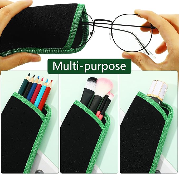 Konohan 12 Pieces Glasses Case Soft Eyeglasses Pouch Portable Eyewear Sunglasses Bag Anti Scratch, 6.1 x 2.76 Inch, 6 Colors